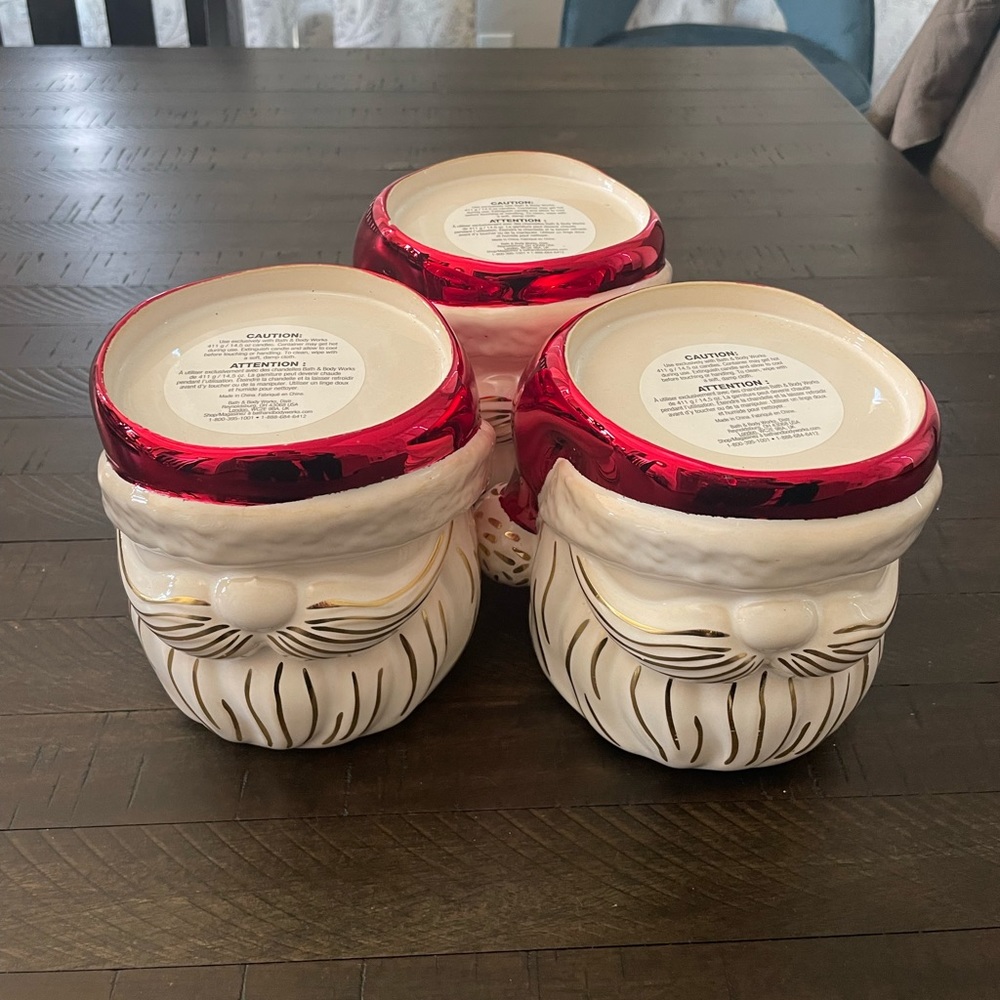 Bath and Body Works Santa Candle Holders.